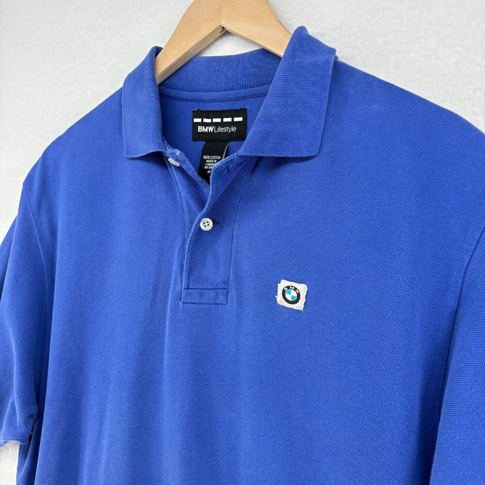 BMW Shirt Men M LIFESTYLE Golf Polo Pique Short Sleeve Cotton Blue Canada